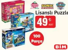 LİSANSLI PUZZLE 100 PARÇA fiyat ve kampanya bilgisi